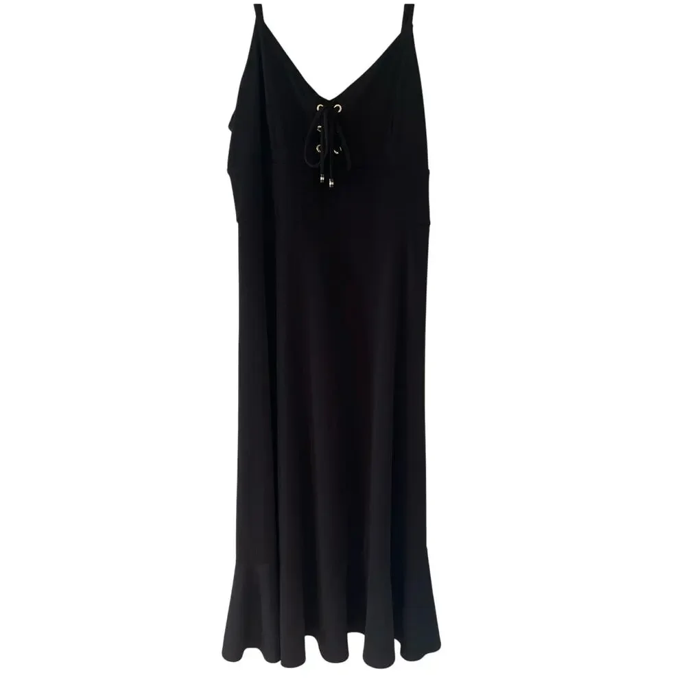 Women's Michael Kors Lace-Up Black Soft and Sexy Maxi Dress Size M